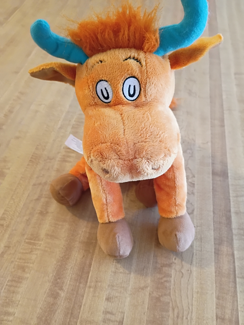 Kohl's Orange Bull Plush with Teal Horns